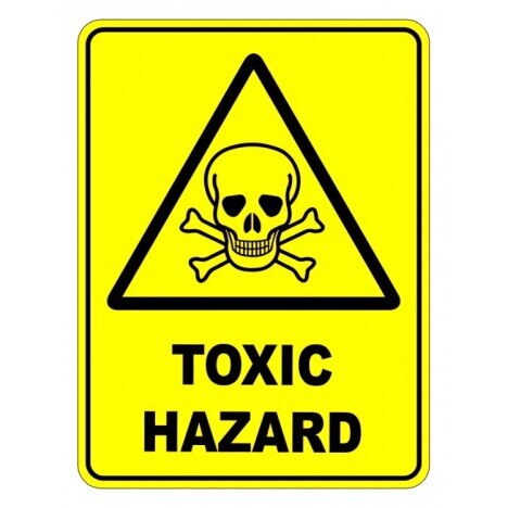 Toxic Hazard Warning Safety Sign
